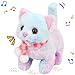 Easfan Walking Kitty Plush Toy Electric Interactive Cat Stuffed Animal Meowing Tail Wagging Head Nodding Cat Pet Toy Animated Kitten Birthday for Kids Toddlers75 Rainbow - Image 2