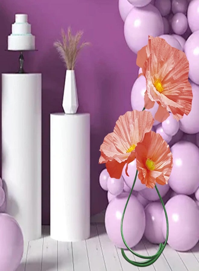 ASDFG Artificial Flowers for Decoration, Fake Flowers Adjustable Height, Faux Paper Floral for Outdoor Party Ceremony Reception Photography Props Mall Display Wedding Decorations 3 Pack (Pink) - Image 5