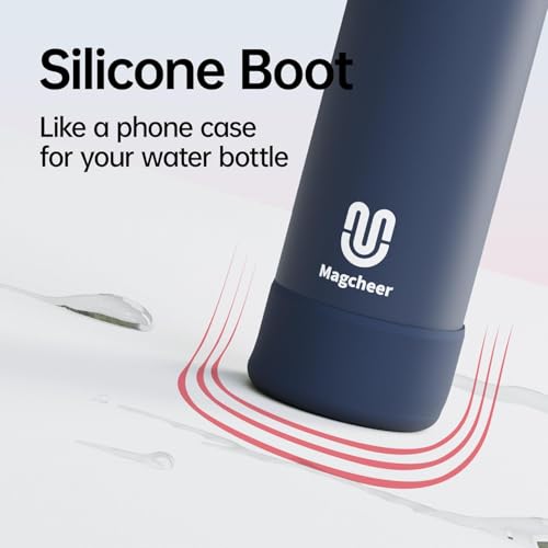 Magcheer Insulated Magnetic Water Bottle - Reusable Stainless Steel Bottle with MagSafe Compatible Phone Holder -Keeps Cold for 24 Hours - Perfect for Gym, Sports, and Travel- Navy Blue 32oz - Image 5