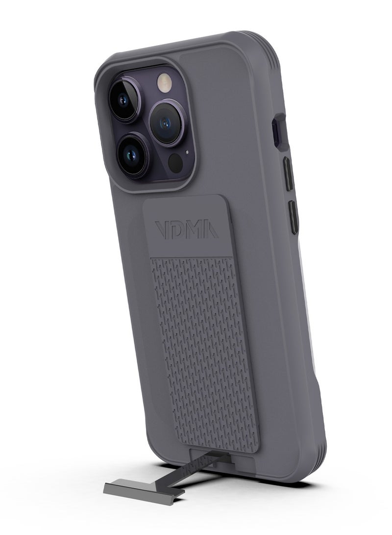 MARVN VDMA Special Case Compatible with iPhone 14 - Gray, Shockproof Design with Durable Hand Strap, Built-In Kickstand, Magnetic Compatibility, and Enhanced Drop Protection  - Image 1