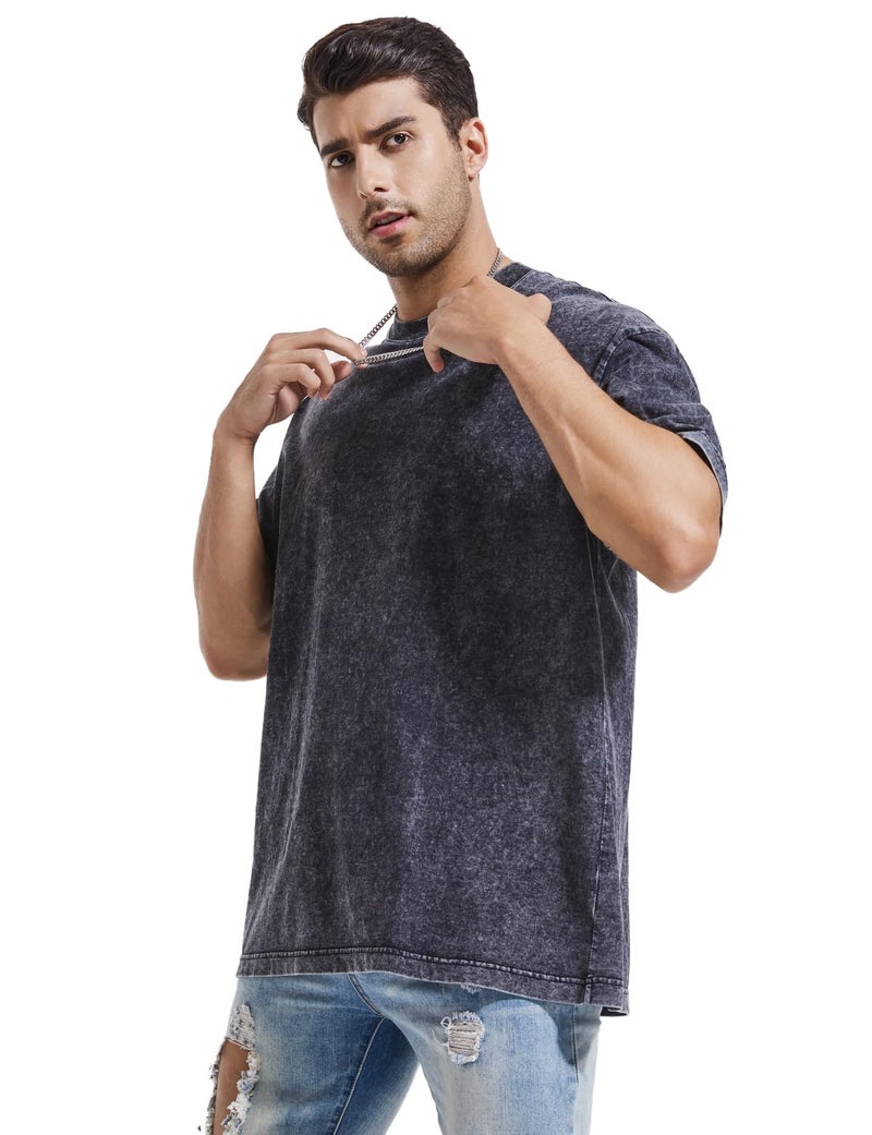 duwqcui 3 Pcs Men's Oversized Heavy Cotton Summer T-Shirts Vintage Tee Loose Fit Short Sleeve Casual Tshirts for Men Women - Image 3