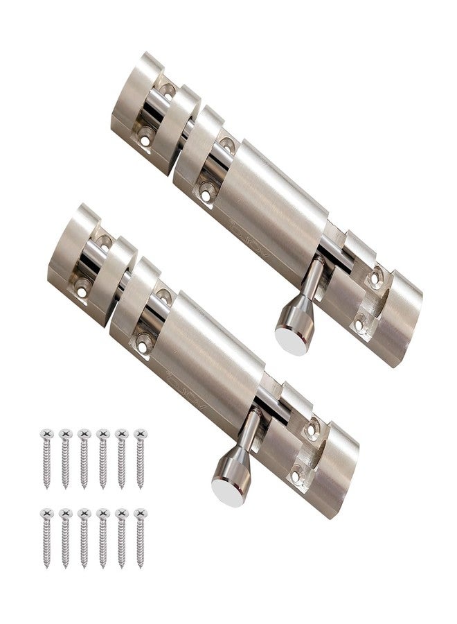 VOLO Aluminium Tower Bolt with Stainless Steel Rod - Heavy Duty Door & Window Latch for Home and Office | Main Door Tower Bolt | Kundi/Chitakini | Pack of 2 Pieces (Silver, 4 Inch) - Image 1