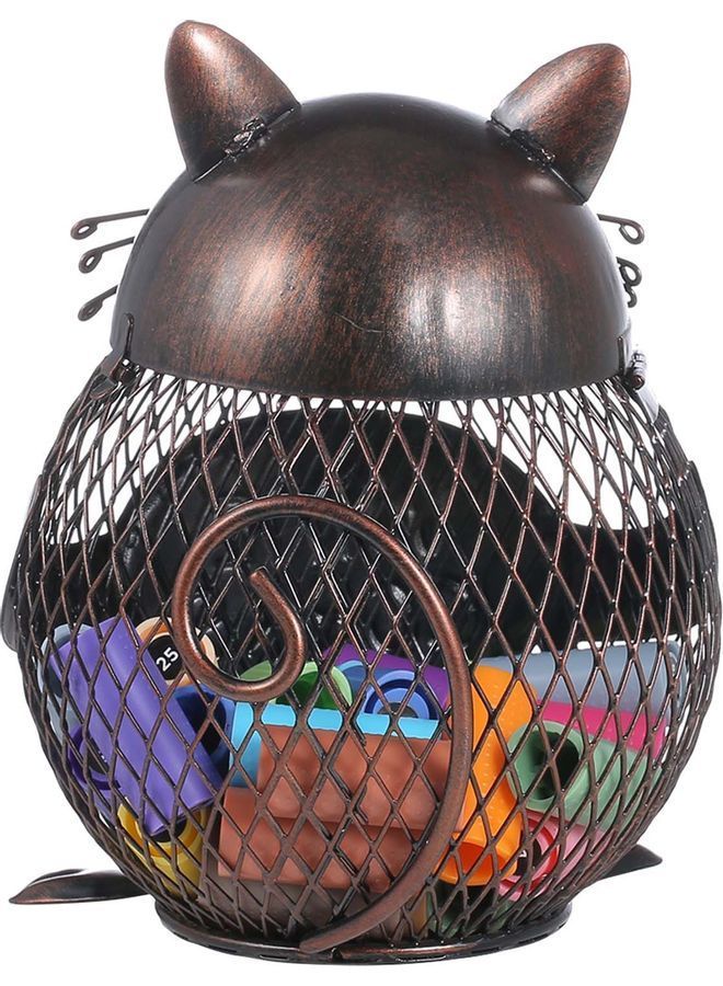 نيبمينينت وعاء حفظ الطعام بتصميم قطة تحمل لافتة كُتب عليها "Wine Cork" بني 20 x 15 15سم - Image 2