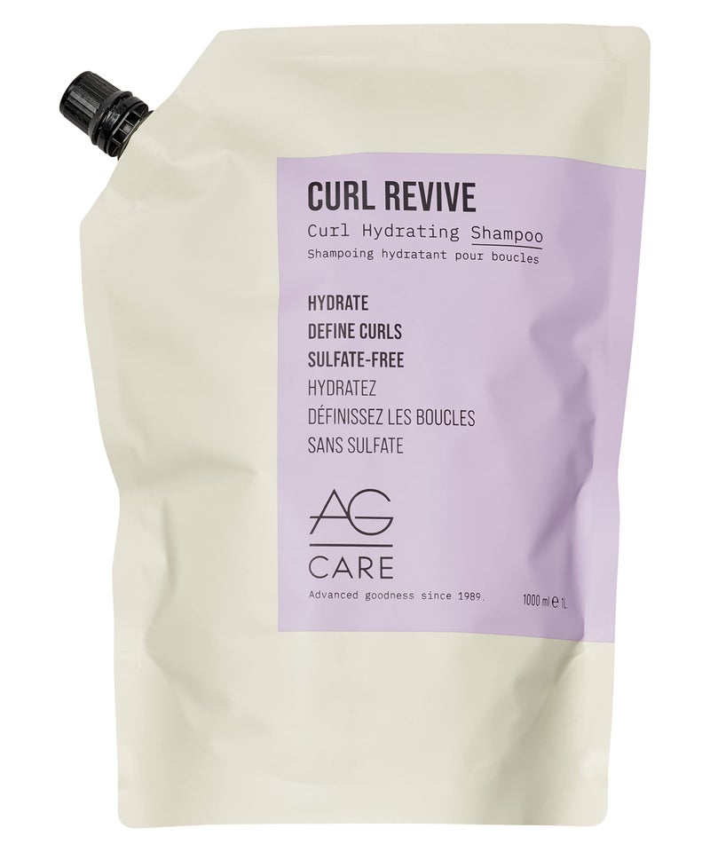 AG Care Curl Revive Shampoo - Ultra-Hydrating Shampoo for Defined, Healthy Curls, 33.8 Fl Oz (1 Liter Refill) - Image 1