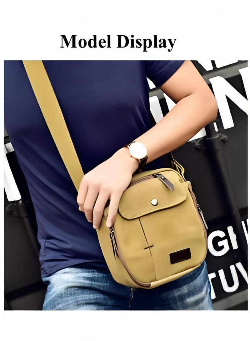 Halamodo Men's Messenger Bag Canvas Shoulder Bags Travel Bag Purse Crossbody Bags Satchel Bag Vintage Multipurpose Canvas Crossbody Bag Business Purse - Image 2