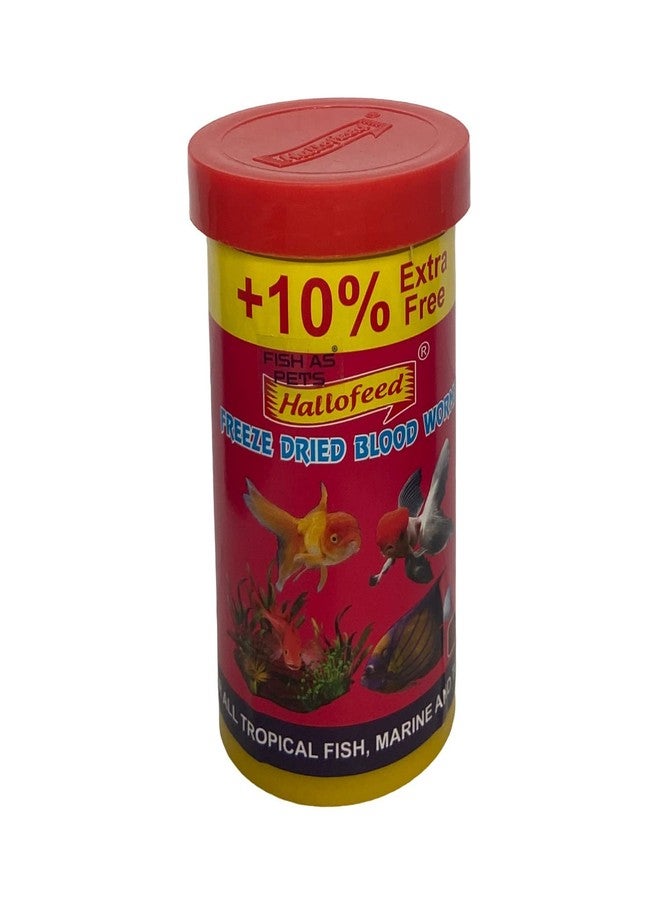 Hallofeed Fisher Men Hallofeed Natural Freeze-Dried Bloodworms - 20g + 10% Extra | Premium Fish Food for All Aquarium Fish | High-Protein Daily Diet for Betta, Goldfish, Tetra, Guppy, and Other Tropical Fish - Image 1