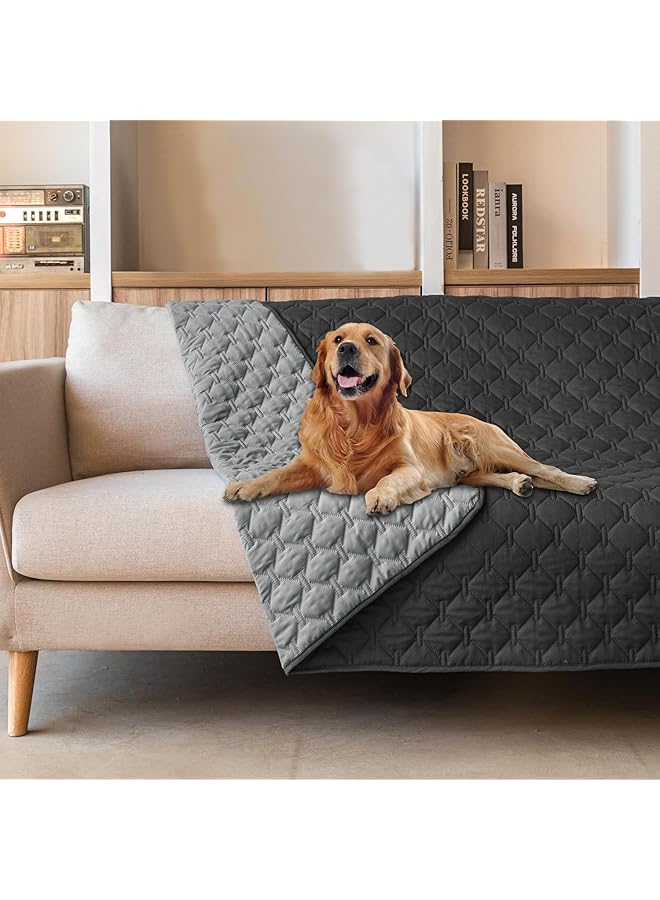 The Bros Waterproof Sofa Covers Double-Sided Dog Bed Covert Sofa Couch Furniture Protector for Kids Children Dog Cat, Reversible (52x82 Inch (Pack of 1), Dark Grey/Light Grey) - Image 1