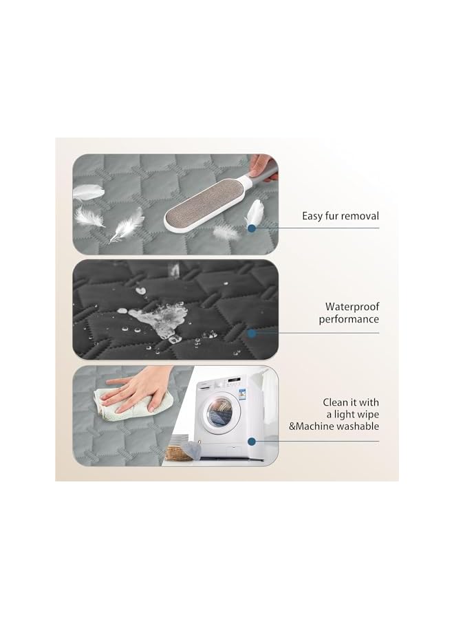 The Bros Waterproof Sofa Covers Double-Sided Dog Bed Covert Sofa Couch Furniture Protector for Kids Children Dog Cat, Reversible (52x82 Inch (Pack of 1), Dark Grey/Light Grey) - Image 4