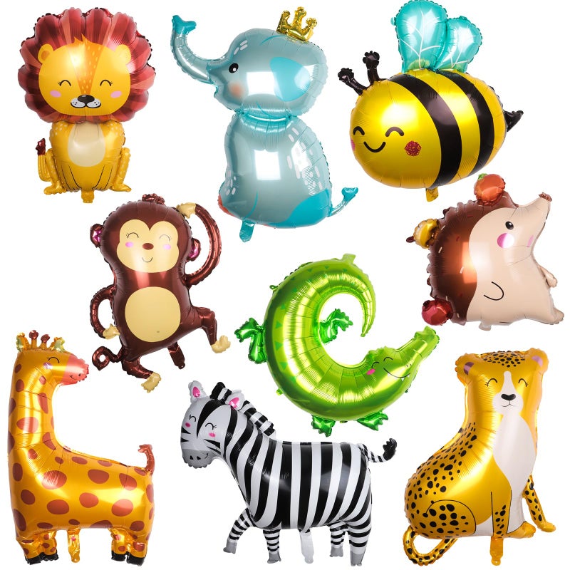 MANGO Jungle Safari Animal Balloons Woodland Animals Balloons for Kids Birthday Party Decorations 9pcsAnimal - Image 2