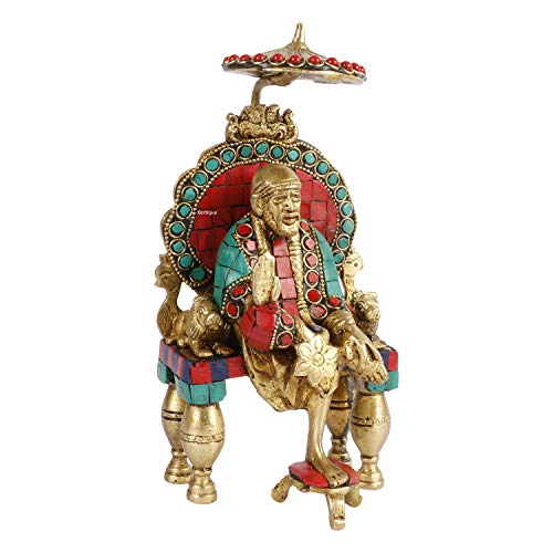 Kartique Bass Idol of Sai Baba for Spiritual Home Decor in Multicolor Height 8 Inch - Image 4