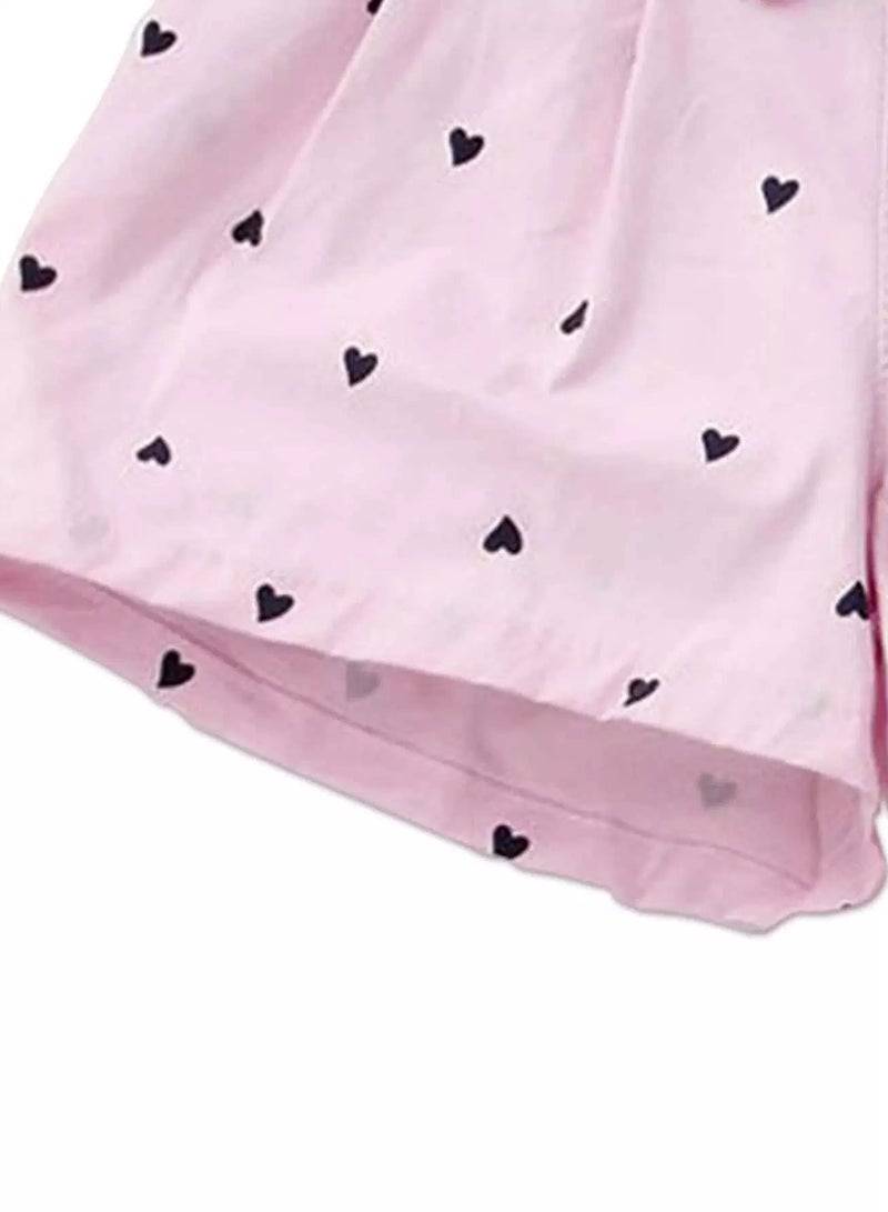 Toddler Girls Heart Print Bow Front Shorts - Image 2