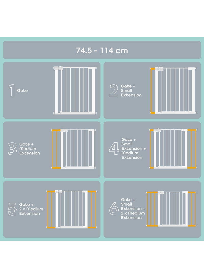 Moon Safety Gate With Extension Kit And 4 Pack Wall Cups - Image 3