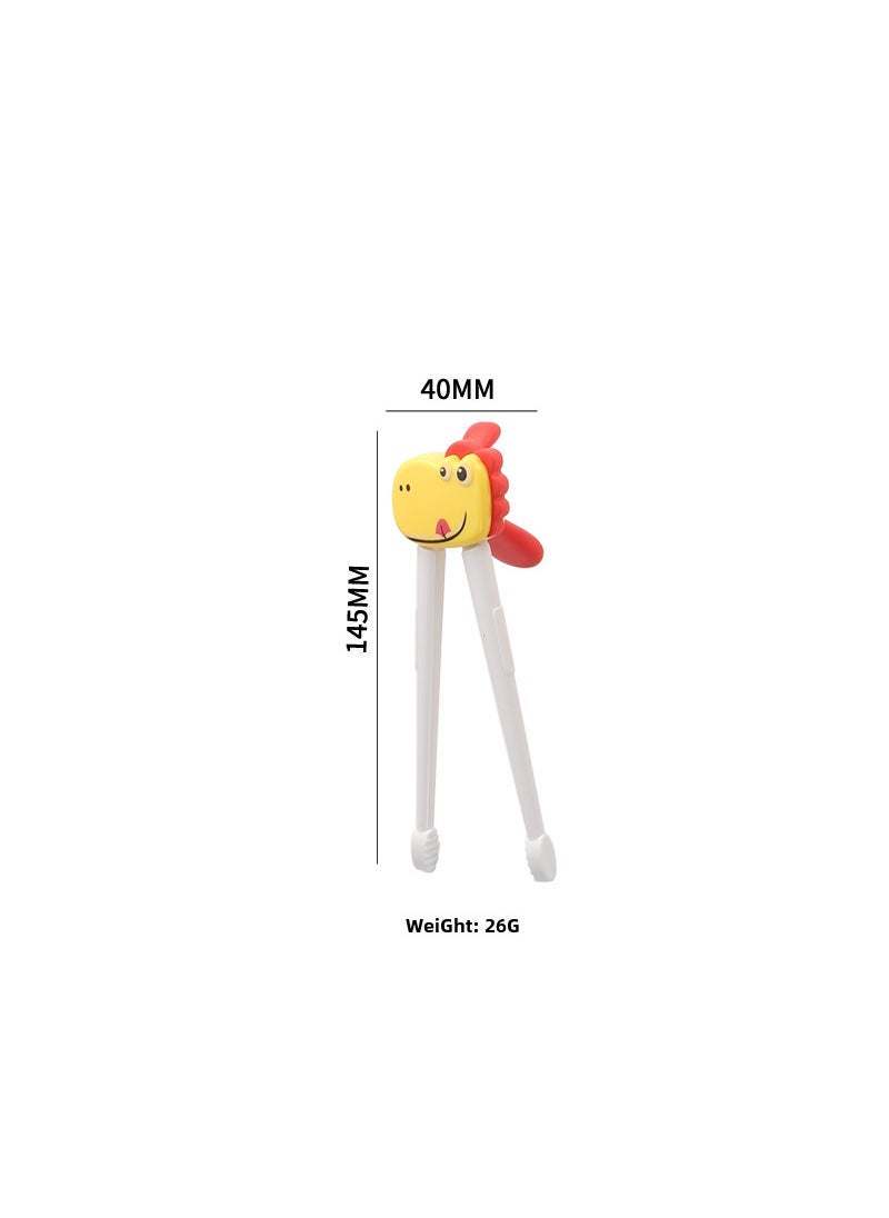 1 x 5 pcs Kids Cartoon Training Chopsticks Set Dinosaur-Yellow 