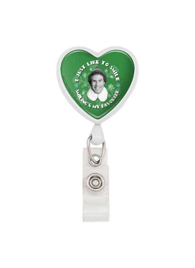 GRAPHICS & MORE - Elf Movie I Just Like To Smile Heart Lanyard Retractable Reel Badge Id Card Holder - Image 1