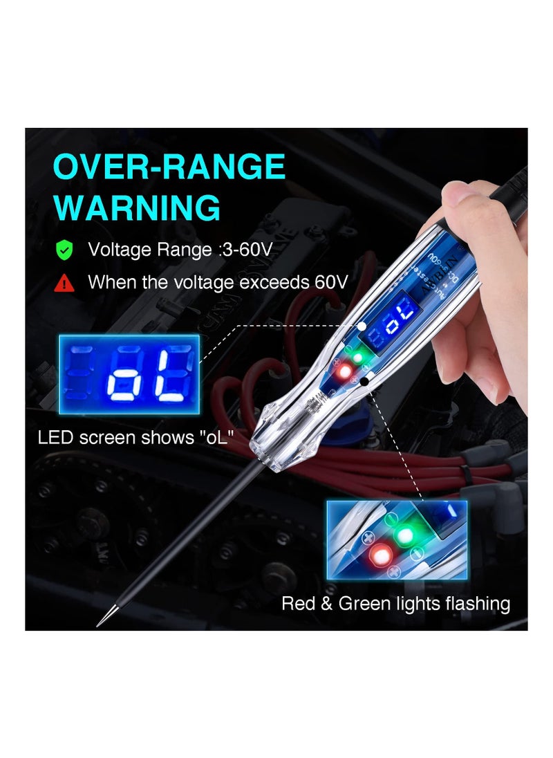 Y&D - Automotive Test Light, 3-60V DC Digital LED Circuit Tester, Heavy Duty Light Tester with Voltmeter, Auto Electrical Bidirectional Voltage Electric Pen, Circuits - Image 1