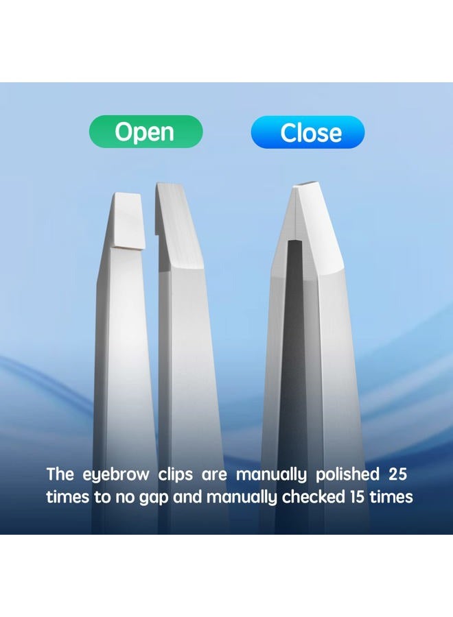 Velodios Professional Precision Tweezers for Women and Men, Stainless Steel Flat Tip Tweezers for Eyebrow, Facial Hair,Chin Hair and Ingrown Hair Removal - Image 4