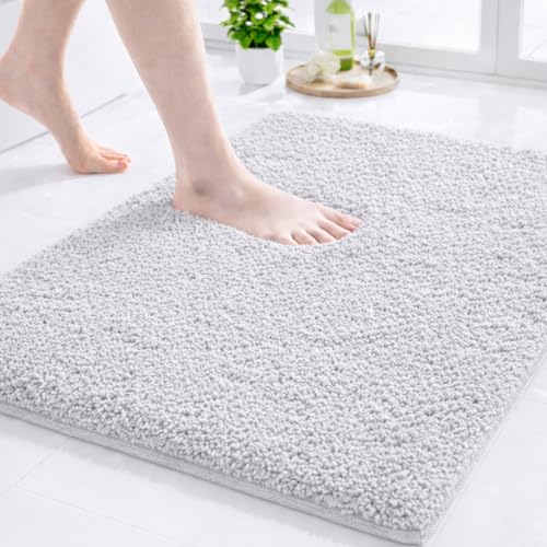 SITTELLA® Pack of 1 Premium 2000 GSM Microfiber Bathroom Mats (60x40 cm) | Ultra Soft Plush Bath Rug | Anti-Skid Backing | Super Water Absorbent & Quick Dry | Washable Bath Mat for Shower| Light-Grey - Image 1