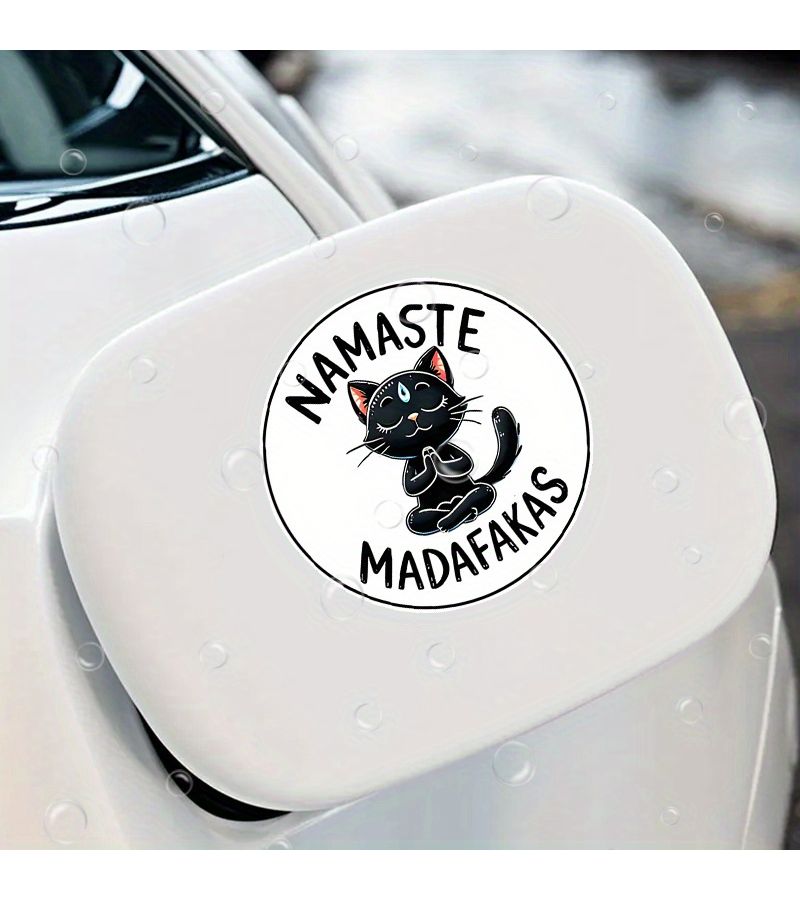 1pc Snarky Cat Yoga Vinyl Sticker - Durable for Cars Laptops Windows Doors Fridges Water Bottles - Image 2