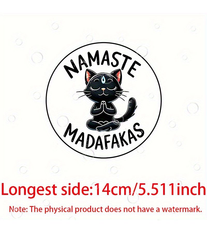 1pc Snarky Cat Yoga Vinyl Sticker - Durable for Cars Laptops Windows Doors Fridges Water Bottles - Image 4
