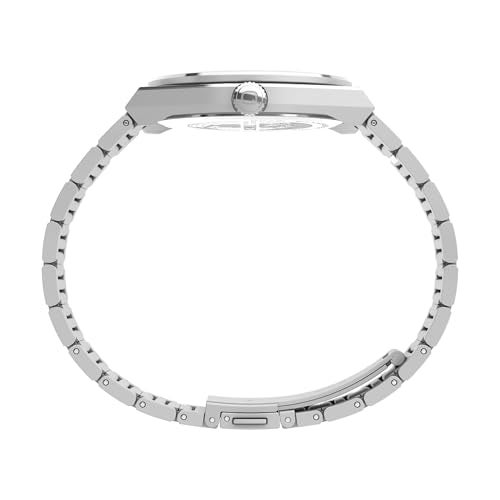 TIMEX Q Continental Analog Blue Round Dial & Silver Stainless Steel Bracelet Band Water Resistant Men's Wrist Watch - TW2Y25100IK - Image 2