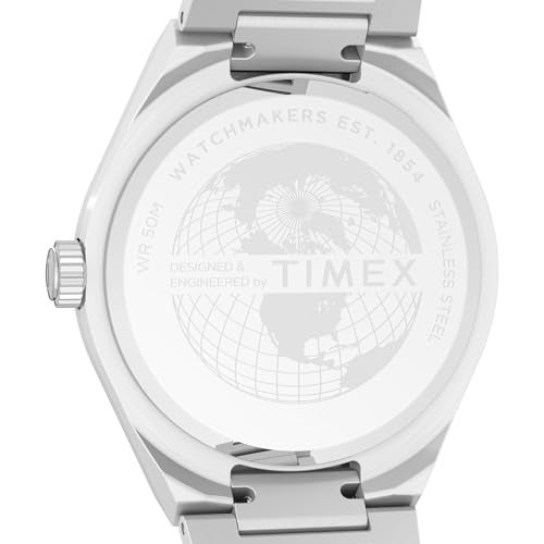TIMEX Q Continental Analog Blue Round Dial & Silver Stainless Steel Bracelet Band Water Resistant Men's Wrist Watch - TW2Y25100IK - Image 4