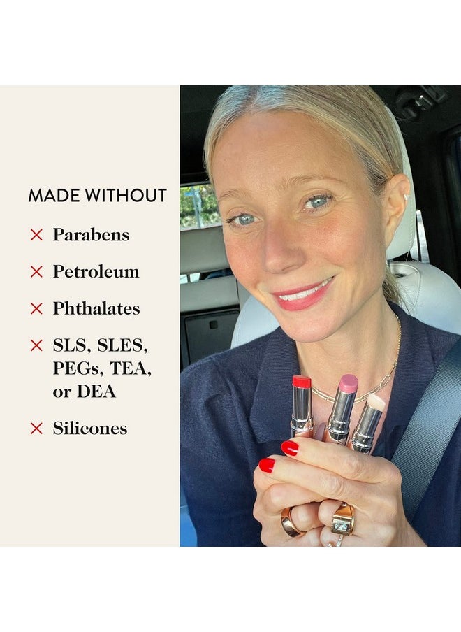 Goop - Beauty Lip Balm Trio Moisturizing & Hydrating Lip Balm For Chapped Cracked & Dry Lips Clear Peony And Tomato Lip Tint With Nourishing Formula Petroleum & Paraben Free 0.16 Oz Each - Image 1