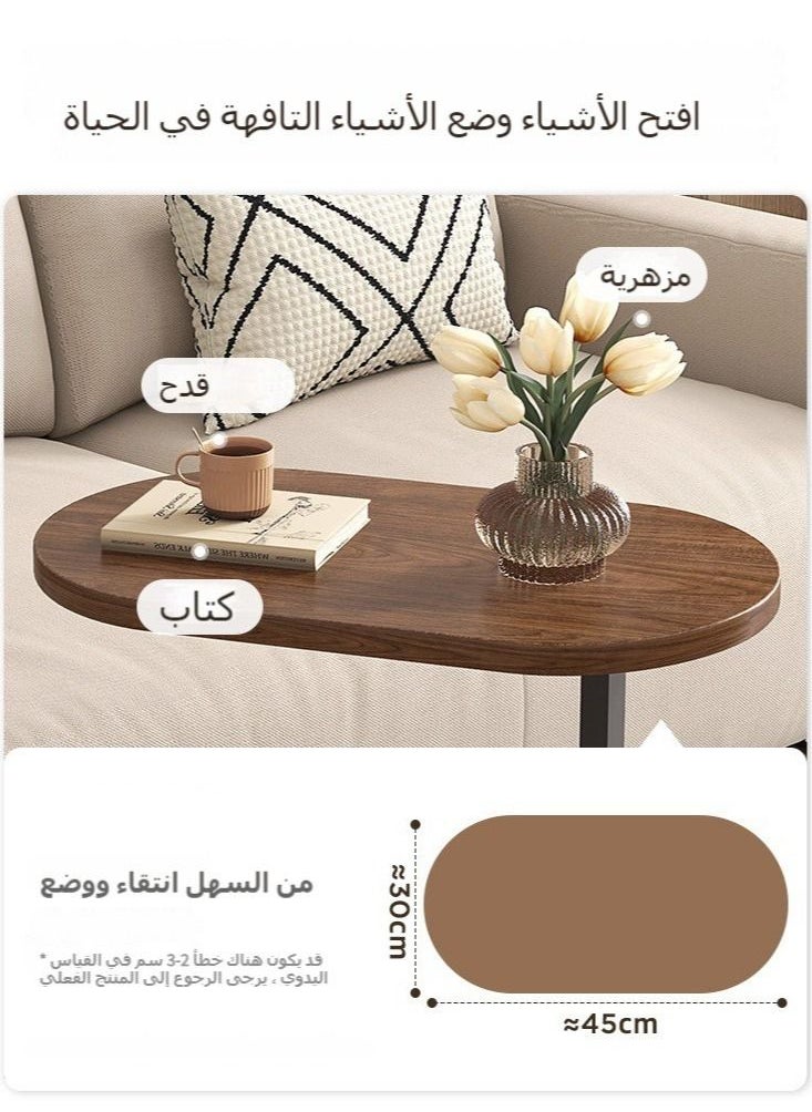 ULHYC - Small Side Table, C Shaped End Table for Sofa and Bed, TV Tray Table with Metal Frame for Couch, Living Room, Bedroom 45*30*63CM - Image 1
