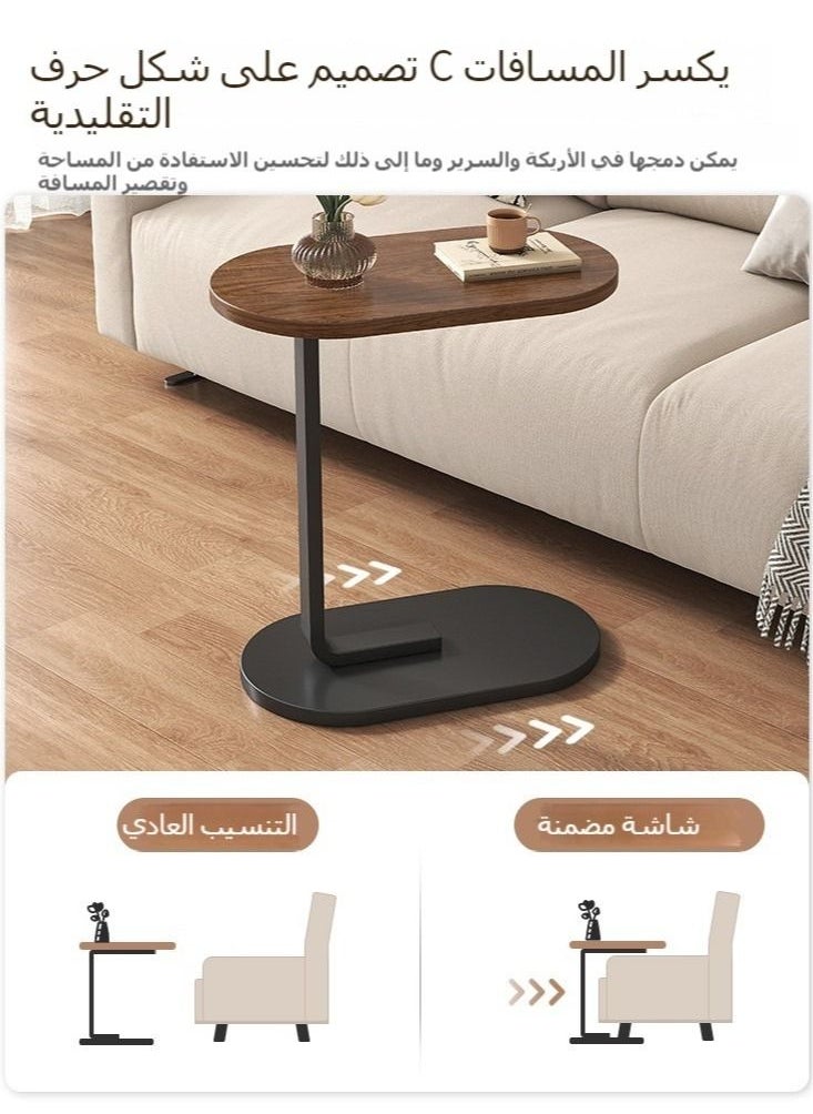 ULHYC - Small Side Table, C Shaped End Table for Sofa and Bed, TV Tray Table with Metal Frame for Couch, Living Room, Bedroom 45*30*63CM - Image 1