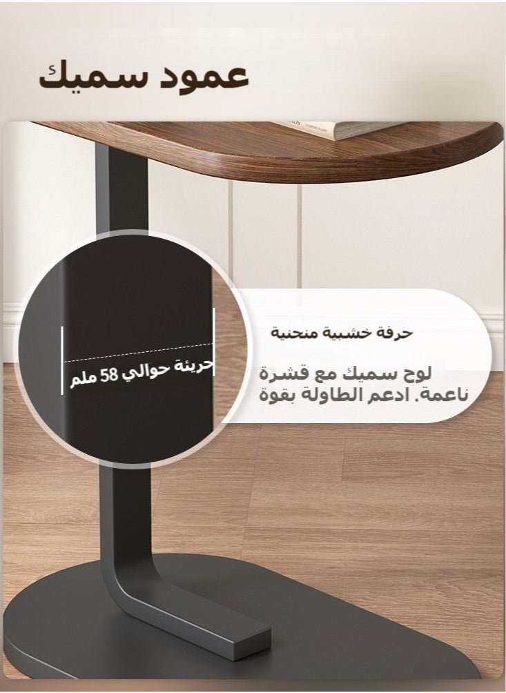ULHYC - Small Side Table, C Shaped End Table for Sofa and Bed, TV Tray Table with Metal Frame for Couch, Living Room, Bedroom 45*30*63CM - Image 1