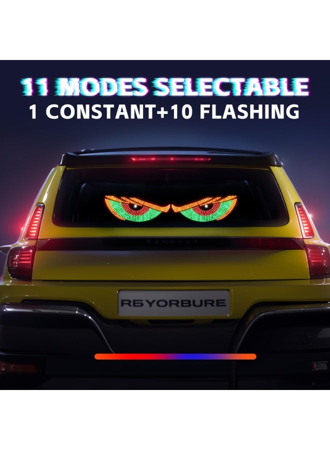 2-Pack Car LED Demon Eye Decorative Lights, USB Warning Lights, Dynamic Demon Eye Mood Lights, Auto Accessories, 11.8" x 4.7", Suitable for Windows of Sedan and Small to Medium Trucks - Image 2