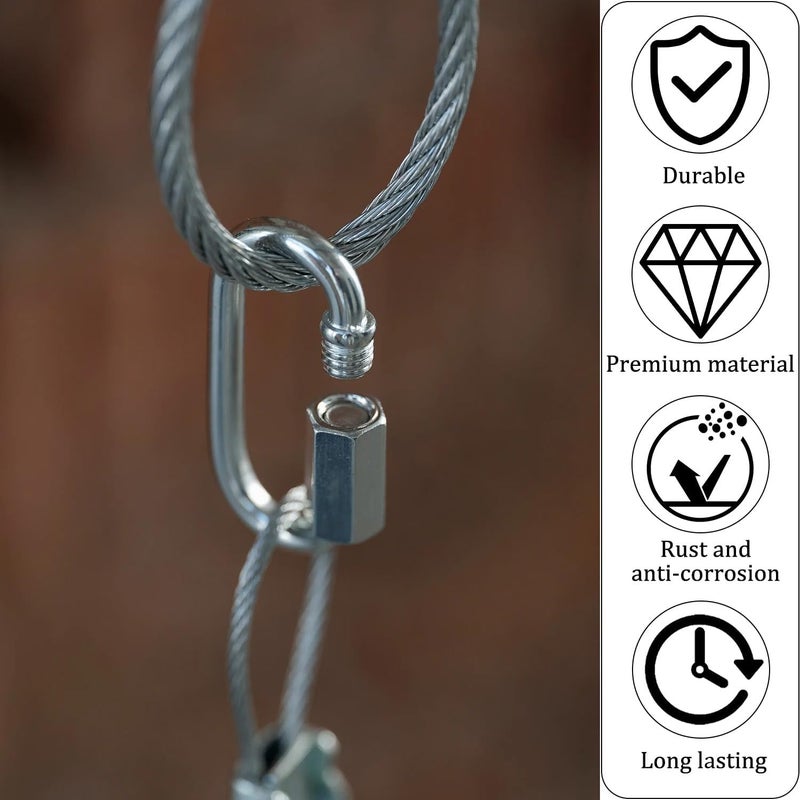 Acquwistach Locking Carabiner Clips, Stainless Steel Spring Snap Hook Locking Carabiner Heavy Duty - 304 Premium Stainless Steel Thumb Screw Carabiner Clip - Image 5