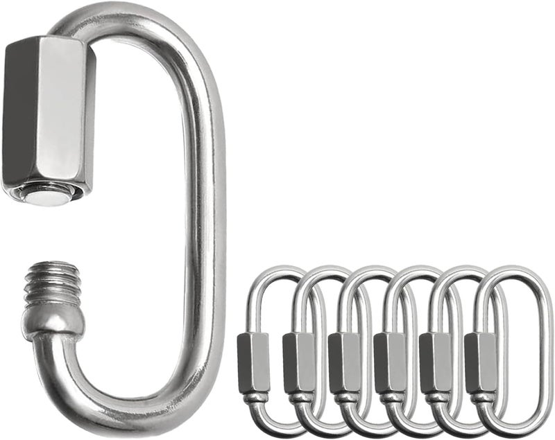 Acquwistach Locking Carabiner Clips, Stainless Steel Spring Snap Hook Locking Carabiner Heavy Duty - 304 Premium Stainless Steel Thumb Screw Carabiner Clip - Image 1