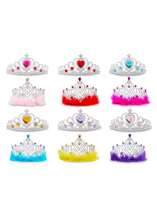 Blue Panda - 12 Pack Princess Crowns For Little Girls Kids Dress Up Tiaras For Birthday Party - Image 1