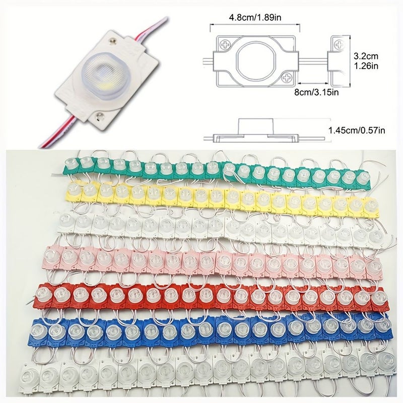 White 20pcs 12V LED Advertising Light Modules for Signboard Letter Box Decoration - Image 1