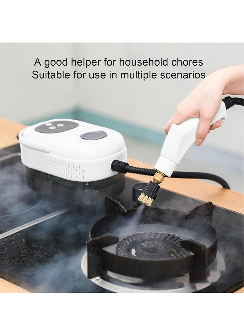 عام منظف ​​البخار 2500 وات 6 سرعات محمول بدرجة حرارة عالية ومنظف بخار للرطوبة في الحمام قابل للتعديل مع 3 رؤوس فرشاة لأثاث الحمام والمطبخ - Image 4