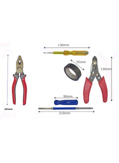 Inditrust Inditrust Hand Tool Kit with Plier Hammer Screwdriver Wire Cutter electric tape electric tester 6 Tools  - Image 2