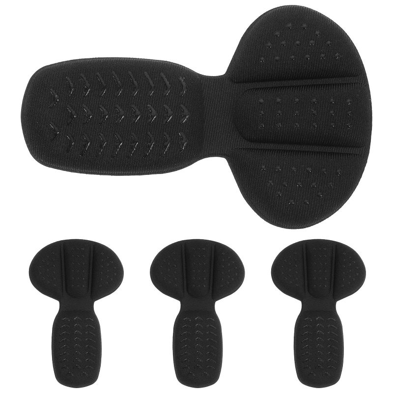 Wear Resistant Heel Protectors 2 Pairs Black Anti Slip Cushions Comfort Blister Prevention - Image 2