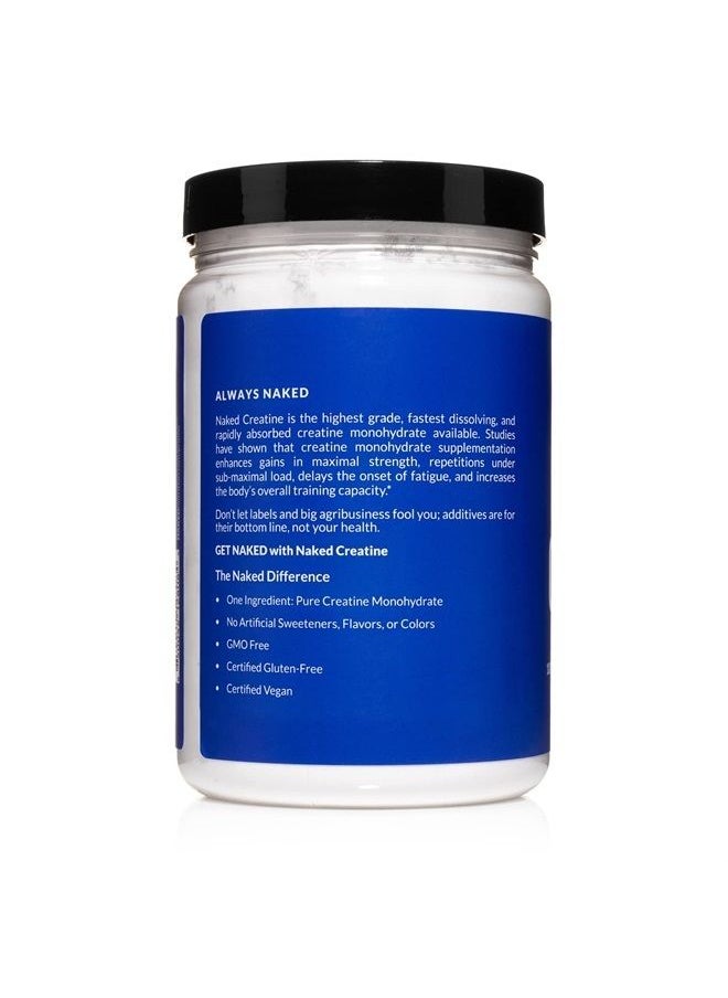 NAKED nutrition - Pure Micronized Creatine Monohydrate – 100 Servings - 500 Grams, 1.1LB Bulk, Vegan, Non-GMO, Gluten Free, Soy Free. Aid Strength Gains, No Artificial Ingredients - Naked CREATINE - Image 1