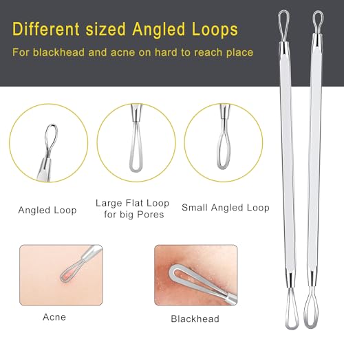 Boxoyx Pimple Popper Tool Kit - Boxoyx 10 Pcs Blackhead Remover Comedone Extractor Kit with Metal Case for Quick and Easy Removal of Pimples, Blackheads, Zit Removing, Forehead,Facial and Nose(All Silver) - Image 2