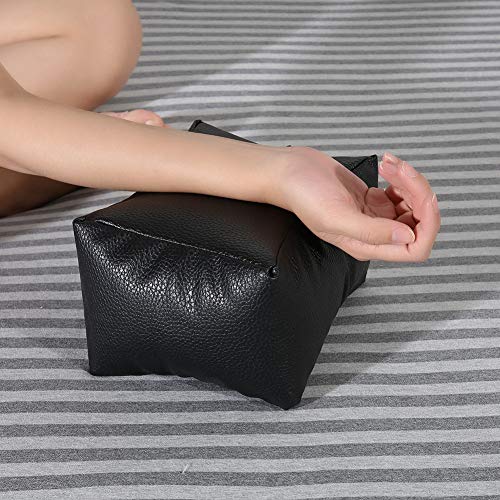 Brrnoo Hand Rest Pillow,Pedicure Foot Rest PU Nail Art Table Hand & Foot Pillow with Soft Fillings for Arm Rest Salon Manicure(Black) - Image 5
