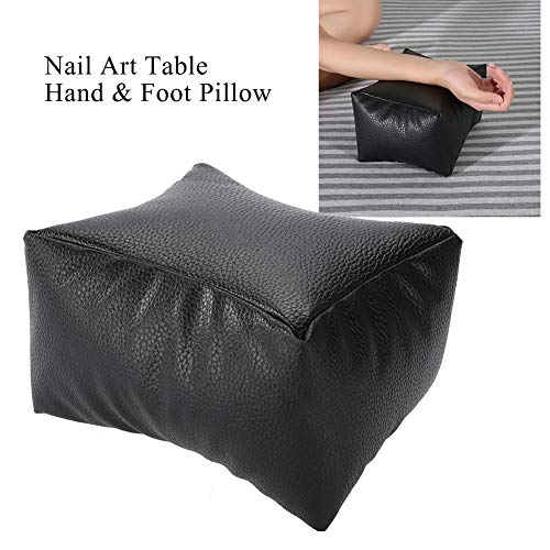 Brrnoo Hand Rest Pillow,Pedicure Foot Rest PU Nail Art Table Hand & Foot Pillow with Soft Fillings for Arm Rest Salon Manicure(Black) - Image 4