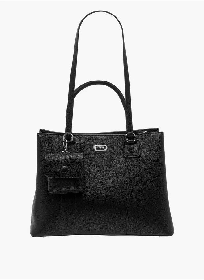 MISSY Textured Tote Bag with Pouch