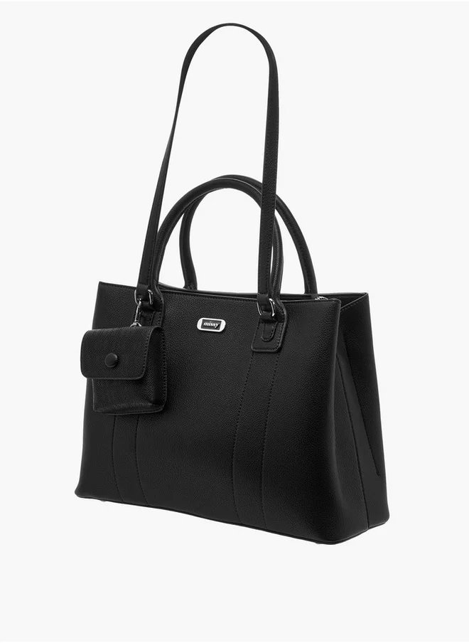 MISSY Textured Tote Bag with Pouch