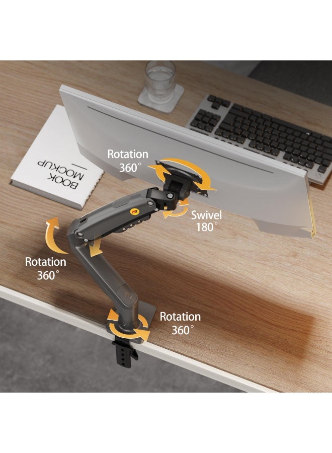 North Bayou F80 Monitor Desk Mount Stand - Full Motion Gas Spring Arm for 17-30 inch Monitors (4.4-19.8 lbs) - Image 3