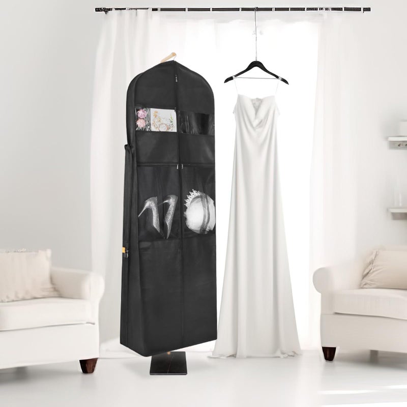 Zilink 72" Wedding Dress Garment Bag Dress Bags for Gowns Bridal Dress Travel Bag with 12â€Gusseted and Accessory Pockets for Wedding Dress, Puffy Gowns [Upgraded Version] - Image 5