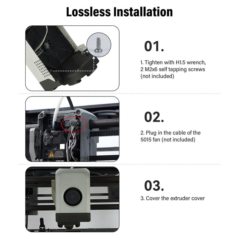 Bambu Lab مجرى تبريد فوهة التسخين أسود - تدفق هواء عالي - تصميم قوي - تركيب سهل - Image 4