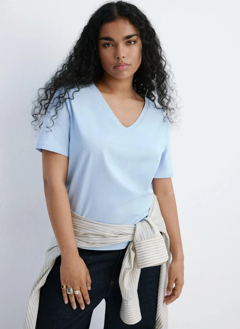 مانجو V-Neck Cotton T-Shirt
