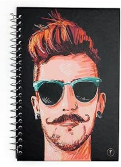 Ym Sketch دفتر ملاحظات YM Sketch Designer ذو الغلاف الصلب مقاس A5 - Tom|15x20سم، 80 ورقة، 160 صفحة، صفحات بيضاء مسطرة ومجلدة بشكل حلزوني | هدية للكتاب والعودة إلى المدرسة والكلية والمكتب والفنانين والطلاب 