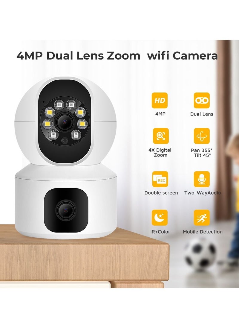 Crony - NIP-32 iCsee APP 4MP double-screen IP Camera Dual Lens WiFi Camera Dual Screen Baby Monitor Auto Tracking AI Human Detection IP Security Cameras - Image 1