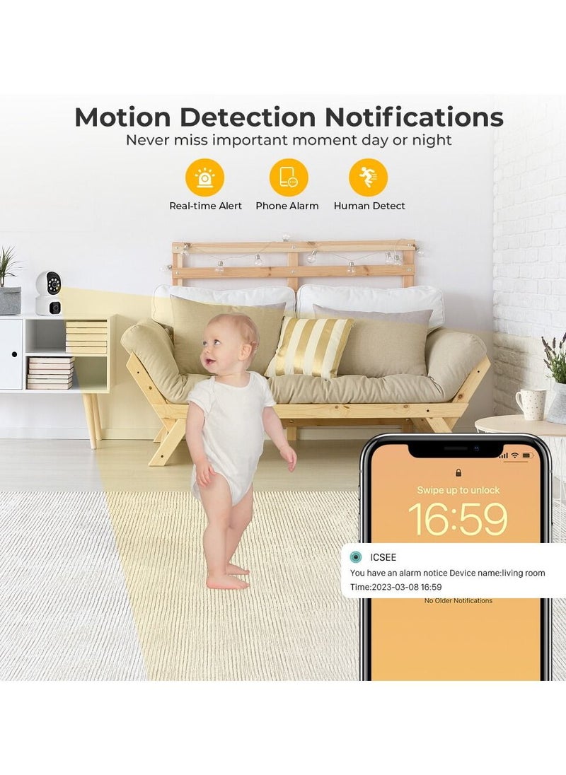 Crony - NIP-32 iCsee APP 4MP double-screen IP Camera Dual Lens WiFi Camera Dual Screen Baby Monitor Auto Tracking AI Human Detection IP Security Cameras - Image 1